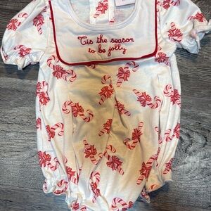 Festive Candy Cane Baby Romper